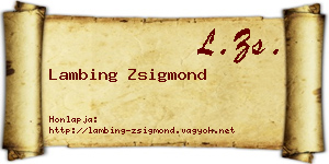 Lambing Zsigmond névjegykártya